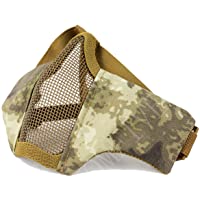 táctico Media mascarilla QMFIVE Plegable de la máscara al Aire Libre Malla Protectora Riding máscara Transpirable para…